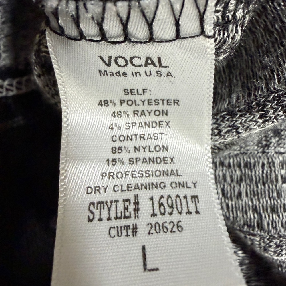 Vocal Embellish Boho Gray & Black Lace Hi-Lo Tunic Top Size L - Whimsigoth Style - Picture 9 of 9